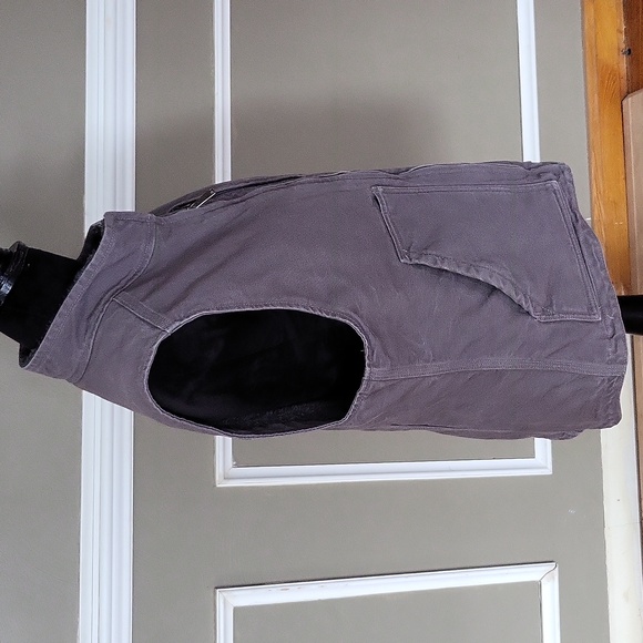 Carhartt Women's Sherpa Lined Vest Relaxed Fit Washed Duck Medium Taupe Gray - Picture 5 of 11